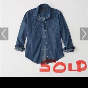 Abercrombie and Fitch, dark wash denim shirt, size small